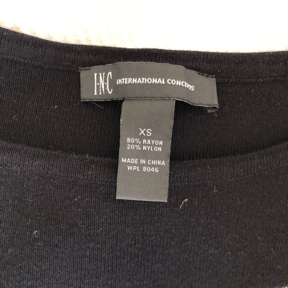 INC International Concepts Black and White Striped Knit Mini Dress, Size XS - Picture 5 of 6